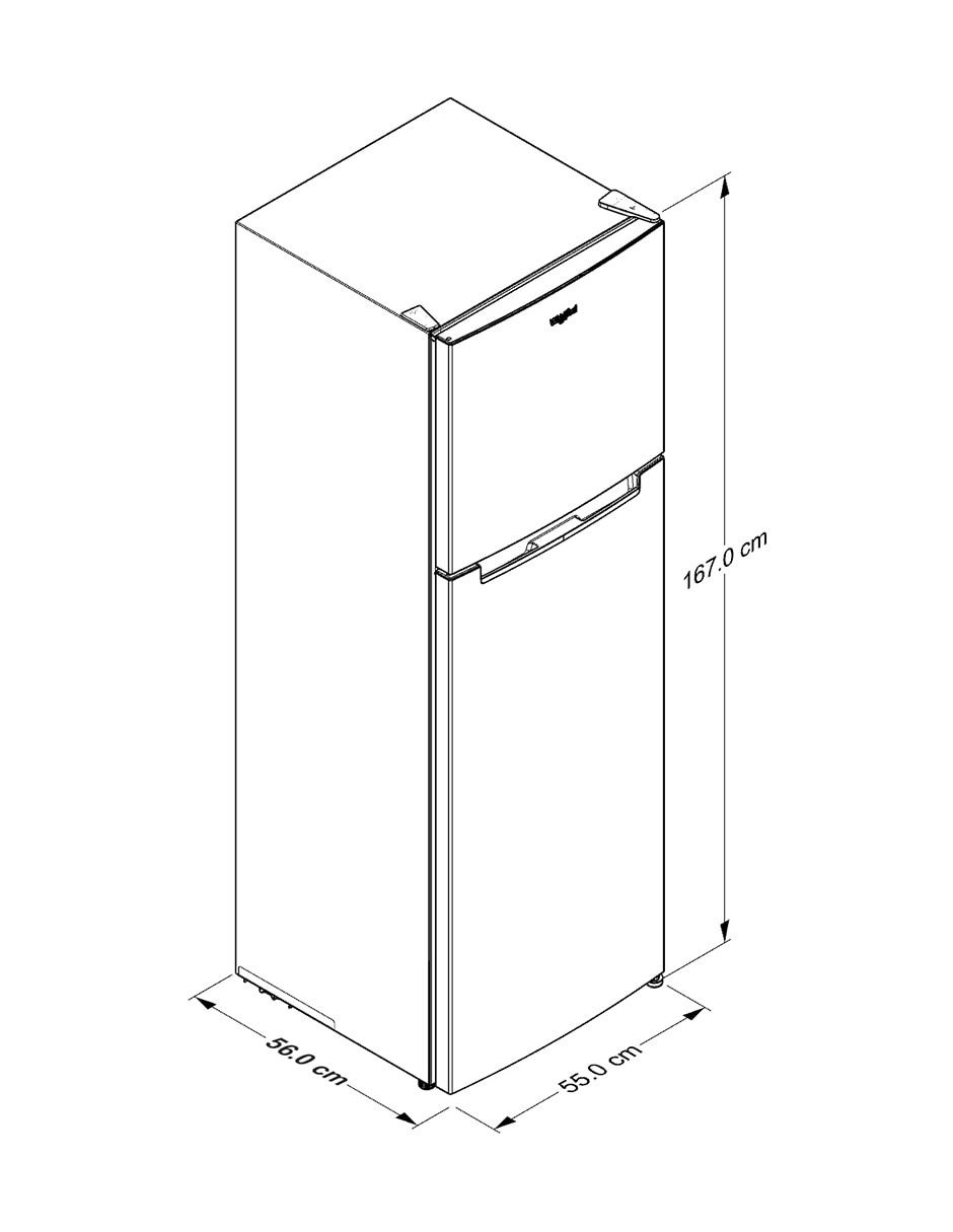 Refrigerador top mount Whirlpool 9 pies cúbicos inverter WT02409D