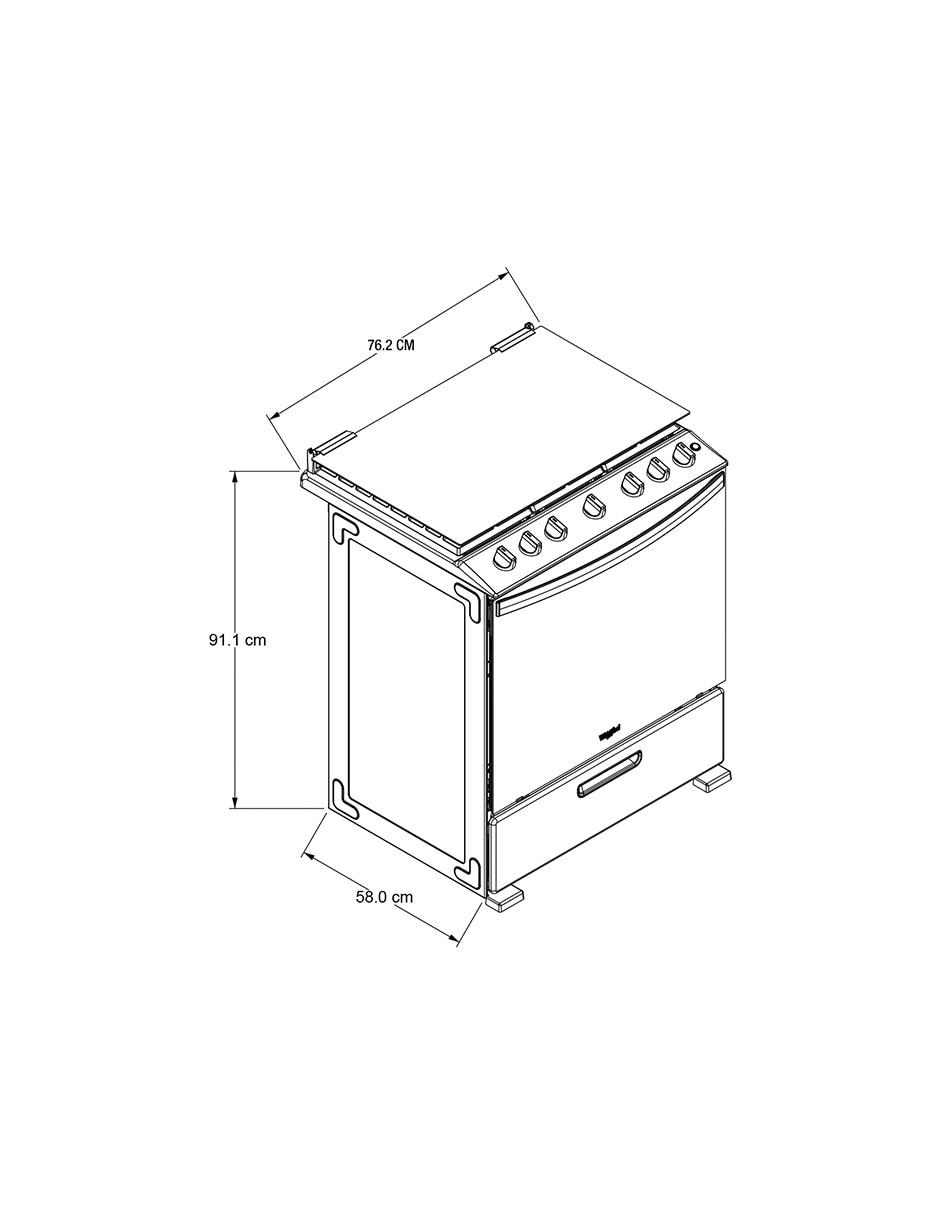 Estufa de piso a Gas LP Whirlpool 76.2 cm WFR7000B de 6 quemadores