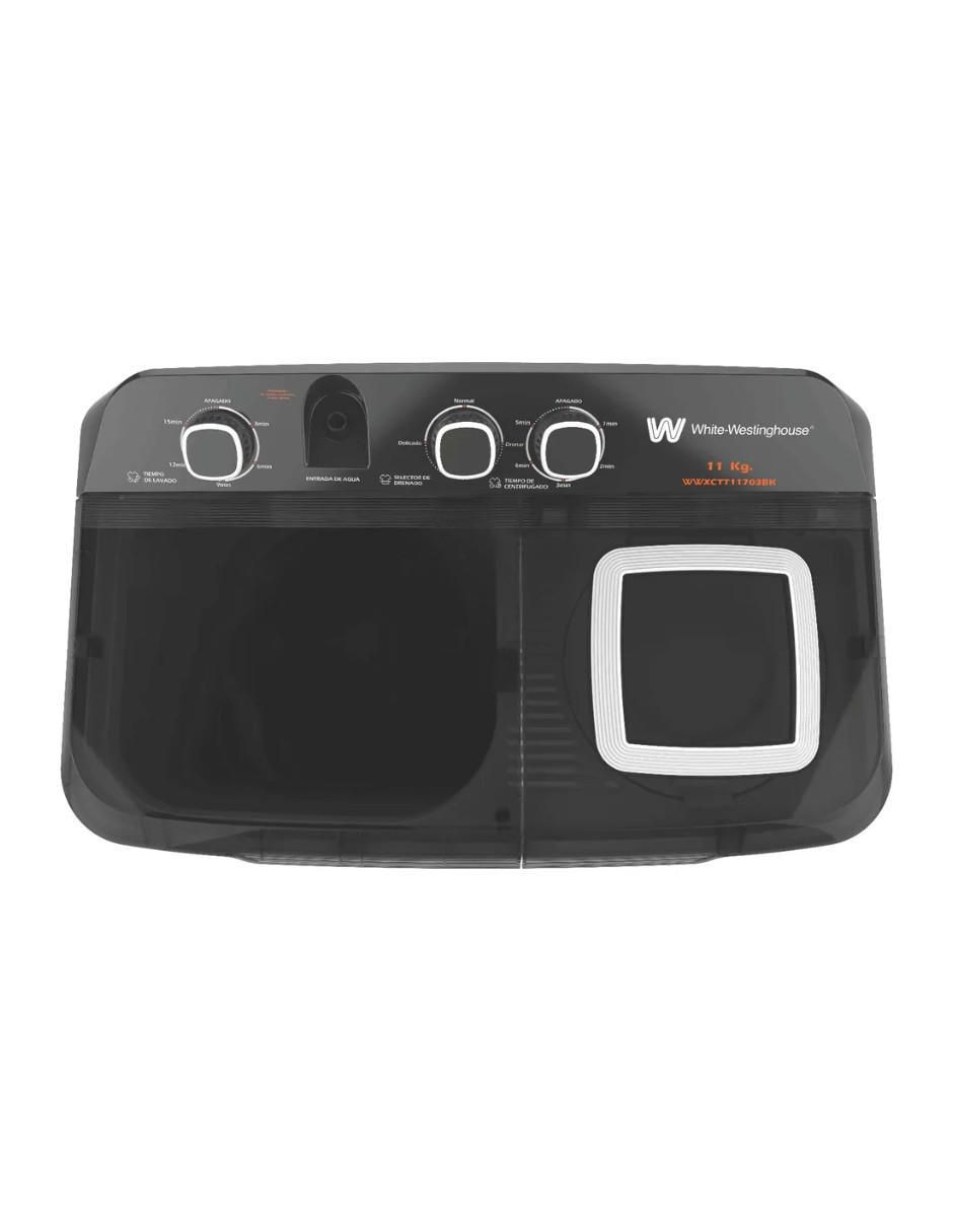Lavadora doble tina Westinghouse 11 kg semiautomática carga superior wwxctt11703bk