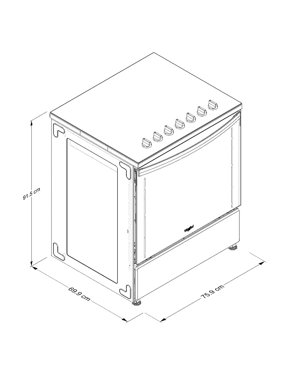 Estufa de piso eléctrica Whirlpool 75.9 cm WFRE2420D de 5 quemadores