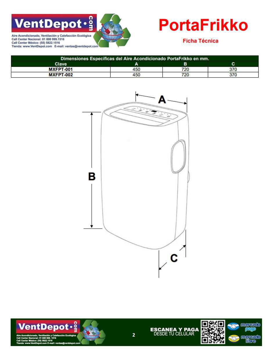 Aire acondicionado portátil Ventdepot Frío 8000 BTU MXFPT-001 5 V