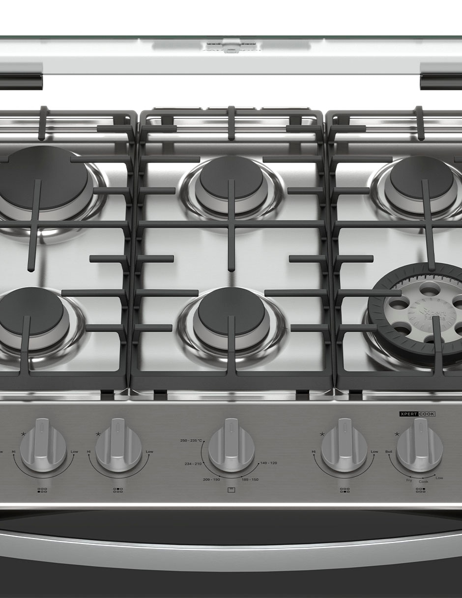 Estufa de piso a Gas LP Whirlpool 76 cm wfr7050s de 6 quemadores