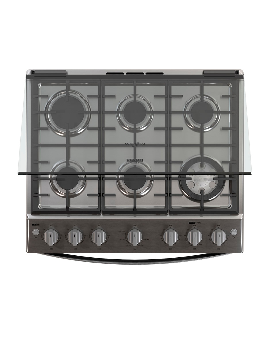 Estufa de piso a Gas LP Whirlpool 76 cm wfr7050s de 6 quemadores