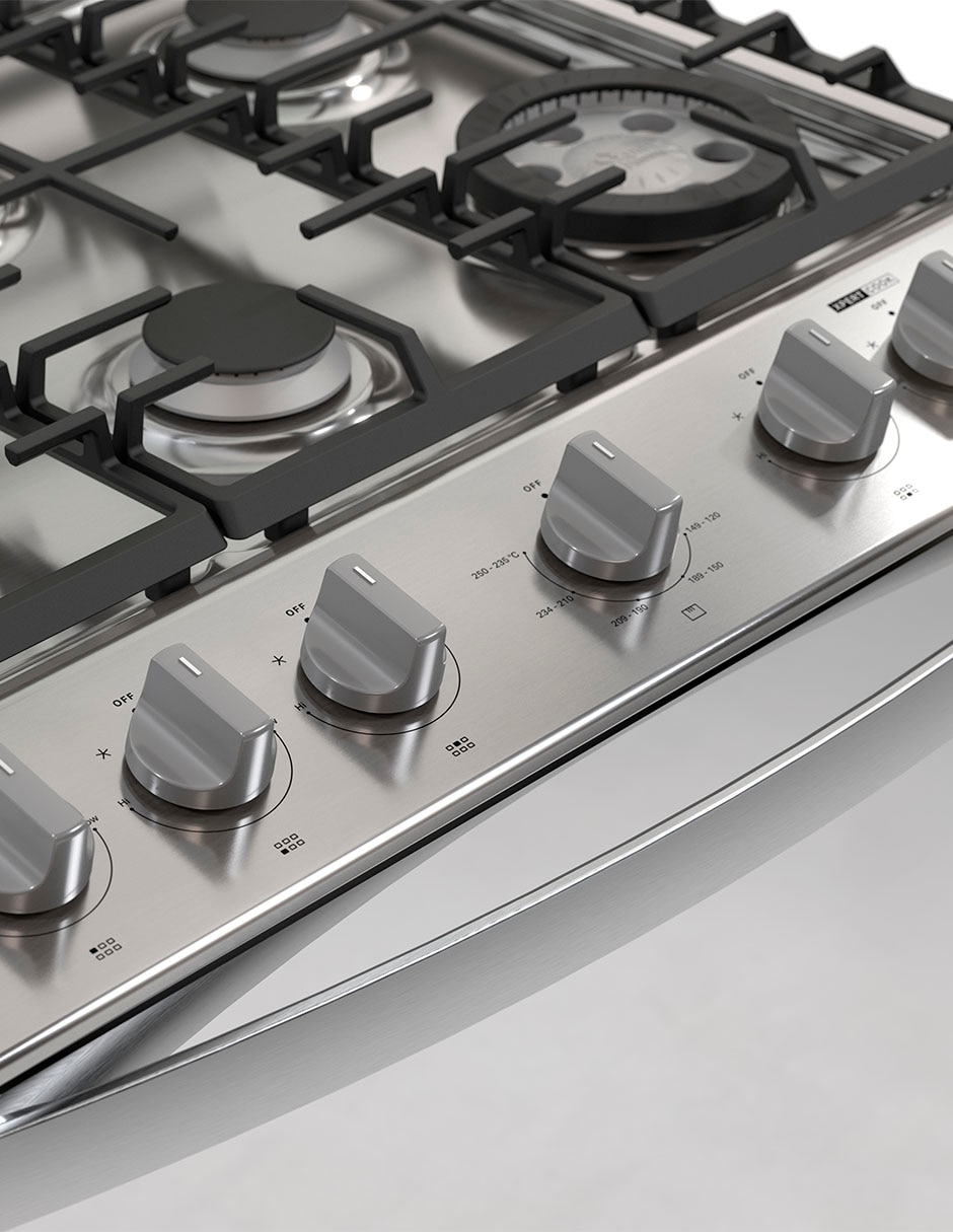Estufa de piso a gas lp Whirlpool 76 cm WFR7250S de 6 quemadores