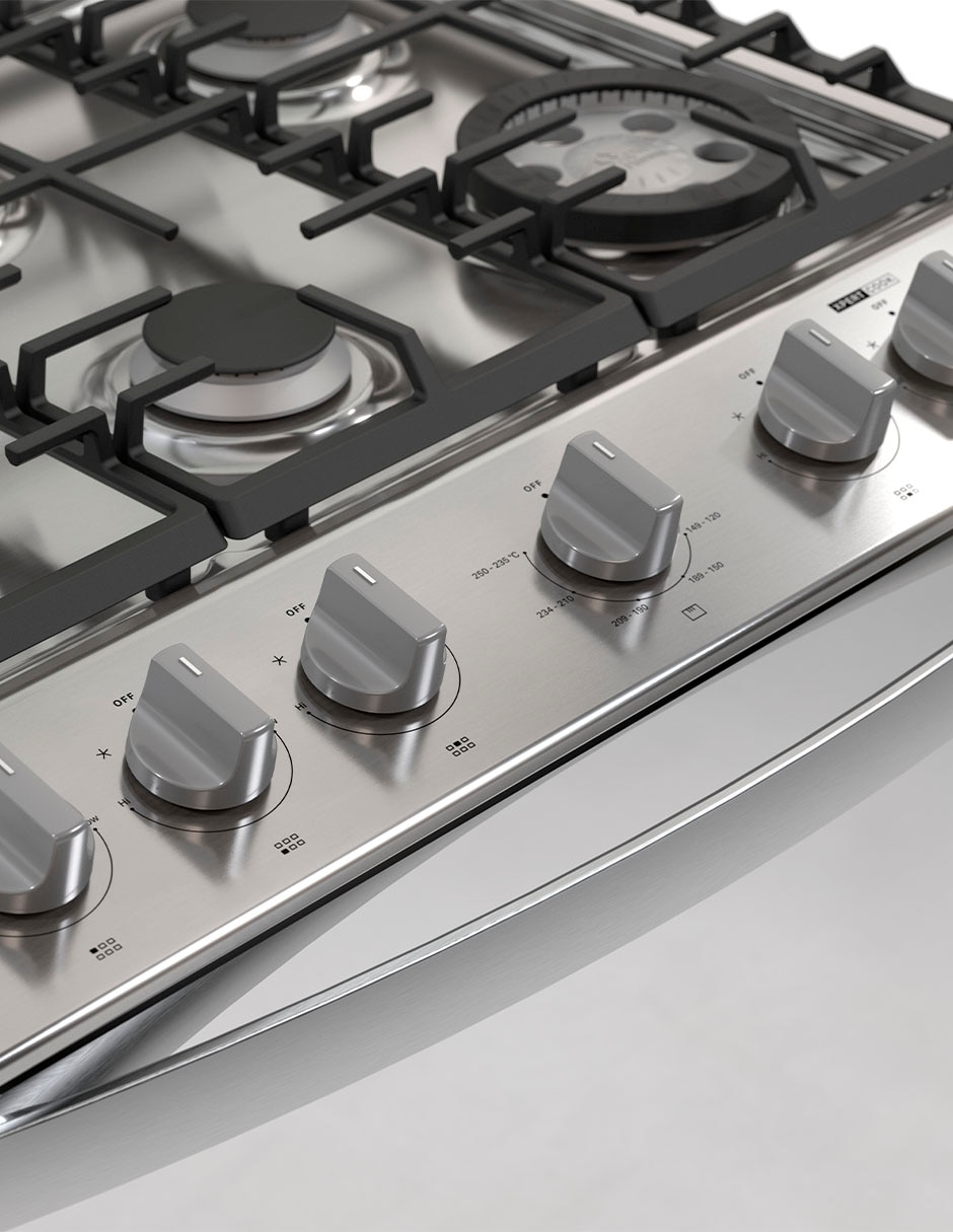 Estufa de piso a gas lp Whirlpool 76 cm WFR7250S de 6 quemadores