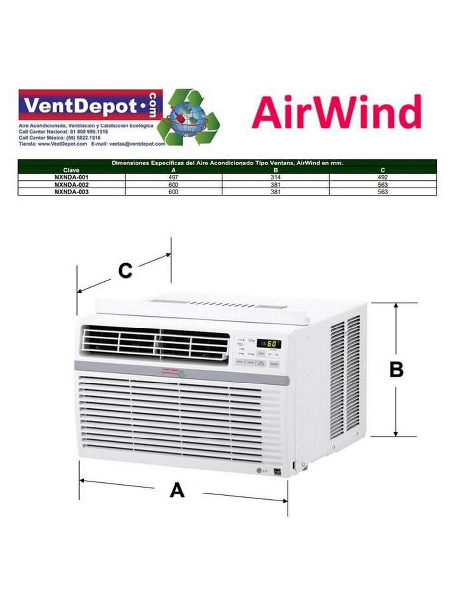 Aire acondicionado de ventana Frío 8000 BTU MXNDA-001 5 V 4
