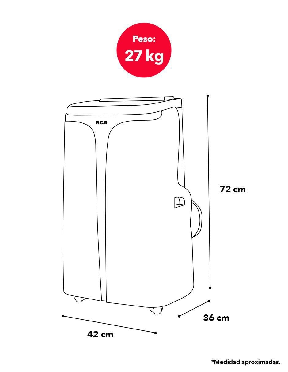 Aire acondicionado portátil Frío 12000 BTU APT12P 115 V 9
