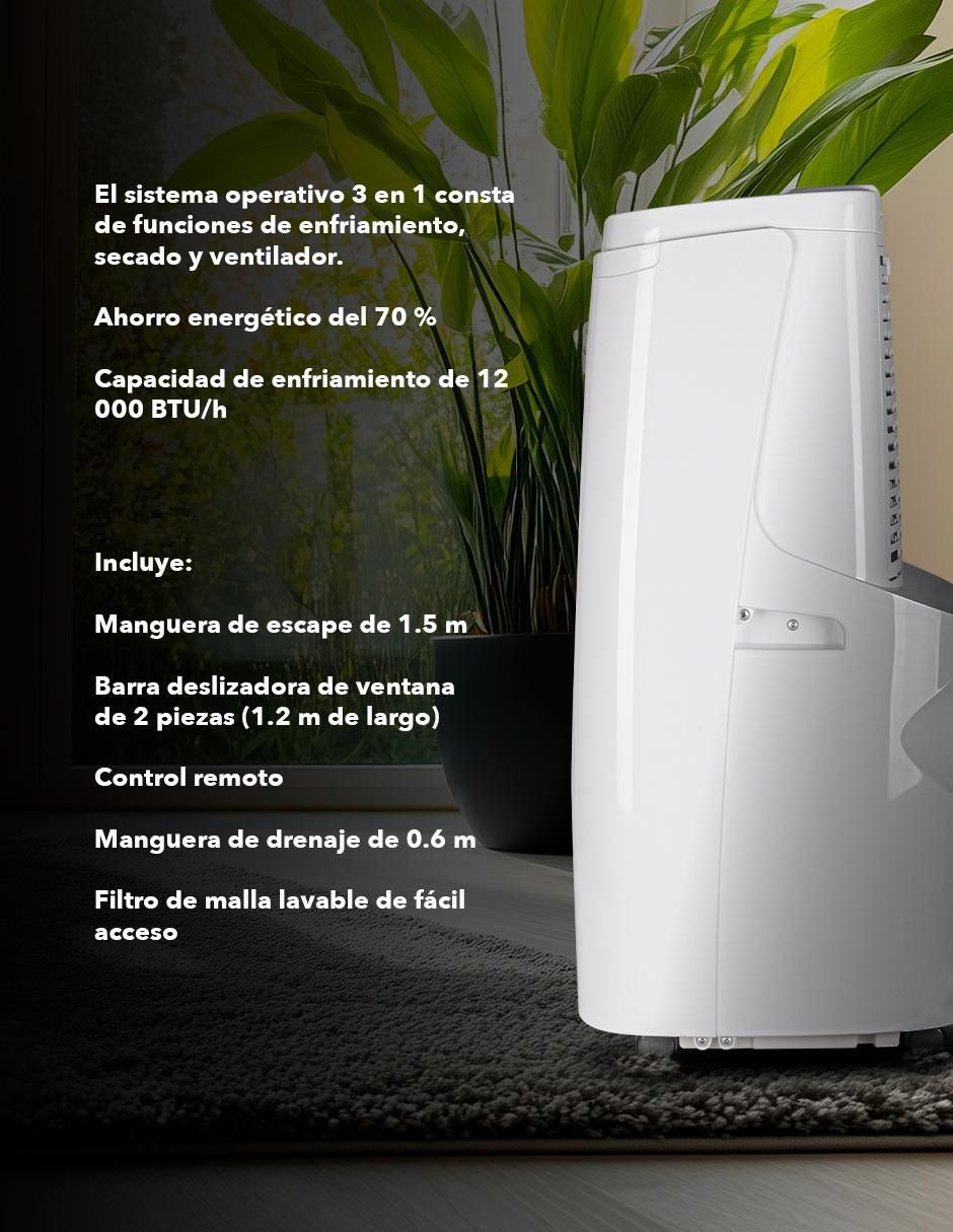 Aire acondicionado portátil Frío 12000 BTU APT12P 115 V 2