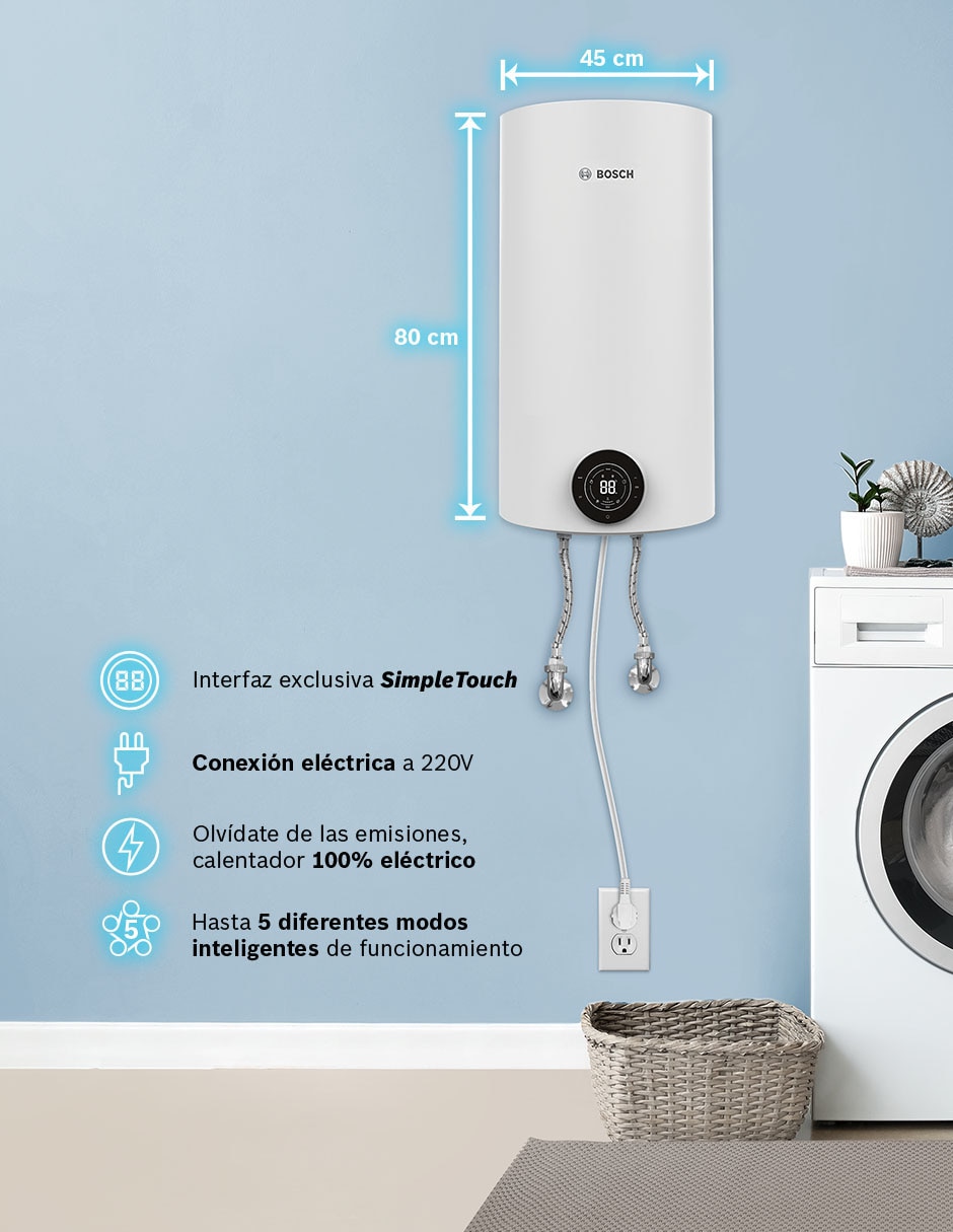 Calentador de depósito Bosch SMART TANK 8O L 220V 80 L eléctrico