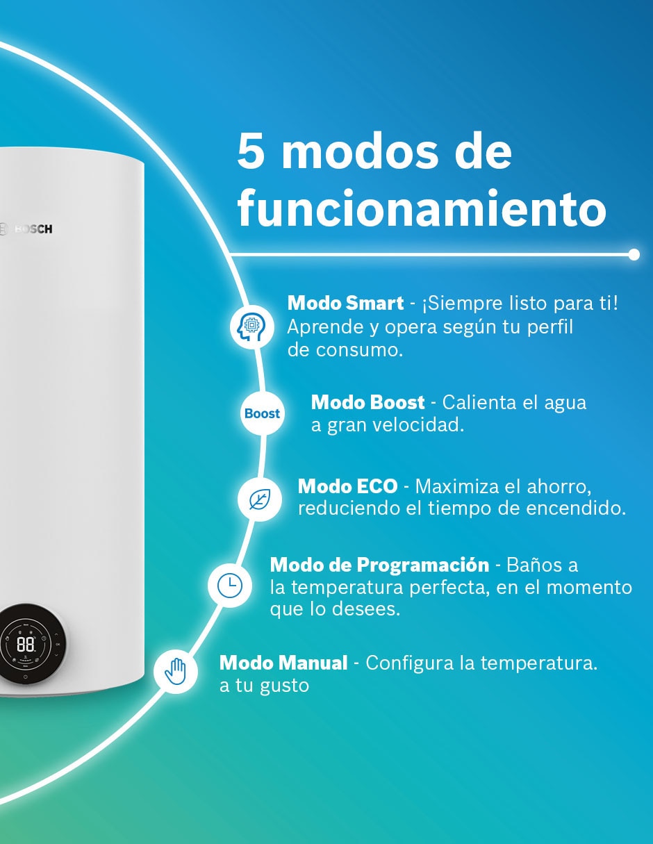 Calentador de depósito Bosch SMART TANK 8O L 220V 80 L eléctrico