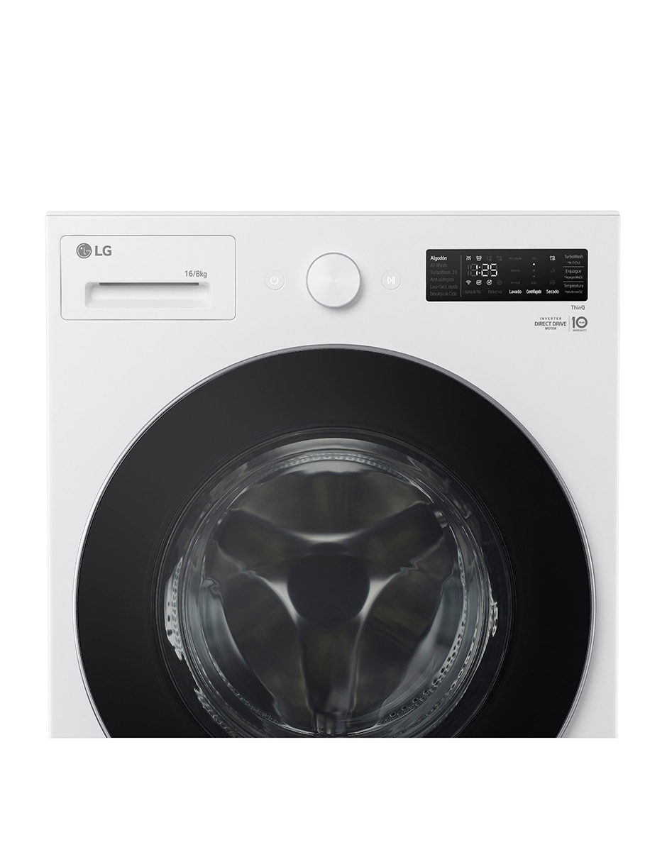 Lavasecadora LG eléctrica 16 kg 8 kg Wd16ewnts6p