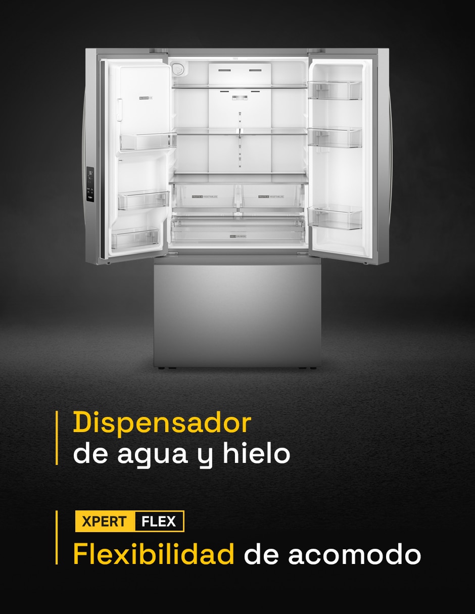 Refrigerador french door Whirlpool 30 pies cúbicos tecnología inverter y fábrica de hielos WRFF3536SZ