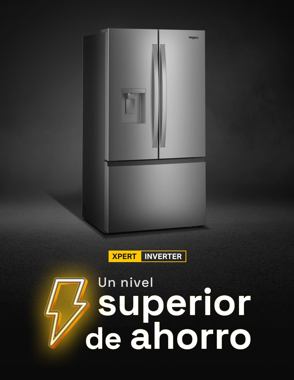 Refrigerador french door Whirlpool 30 pies cúbicos tecnología inverter y fábrica de hielos WRFF3536SZ