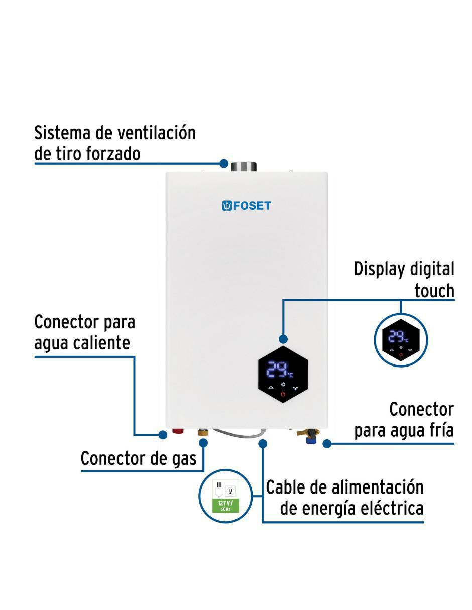 Calentador instantáneo Modulante 2 servicios 14 L gas LP