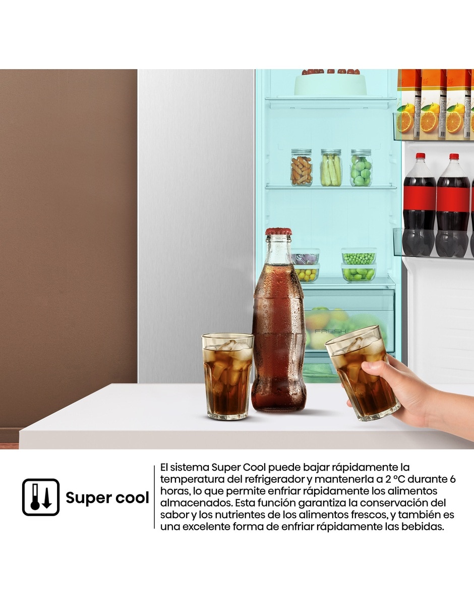 Refrigerador dúplex Hisense 20 pies cúbicos inverter y no frost y fábrica de hielo RS20N6WCX