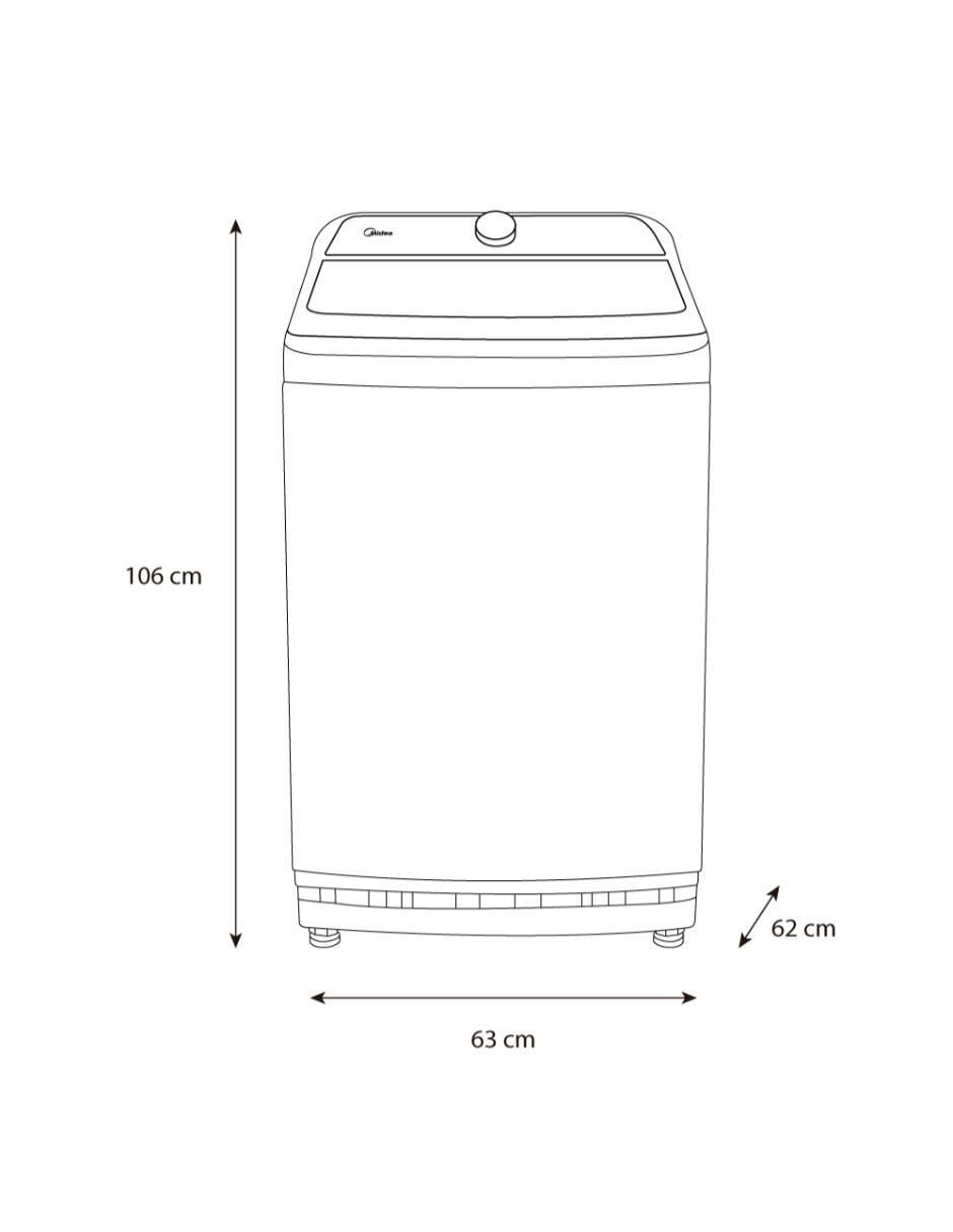 Lavadora Midea 18 kg automática carga superior ma500w18/w