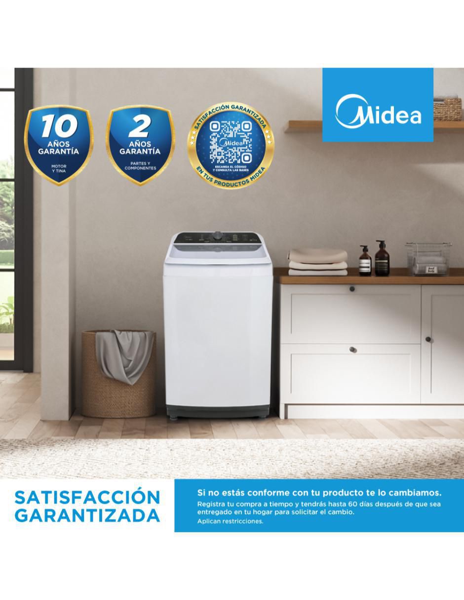 Lavadora Midea 18 kg automática carga superior ma500w18/w