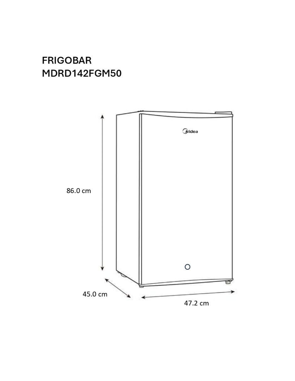 Frigobar midea mdrd142fgm50 3 pies "cúbicos"