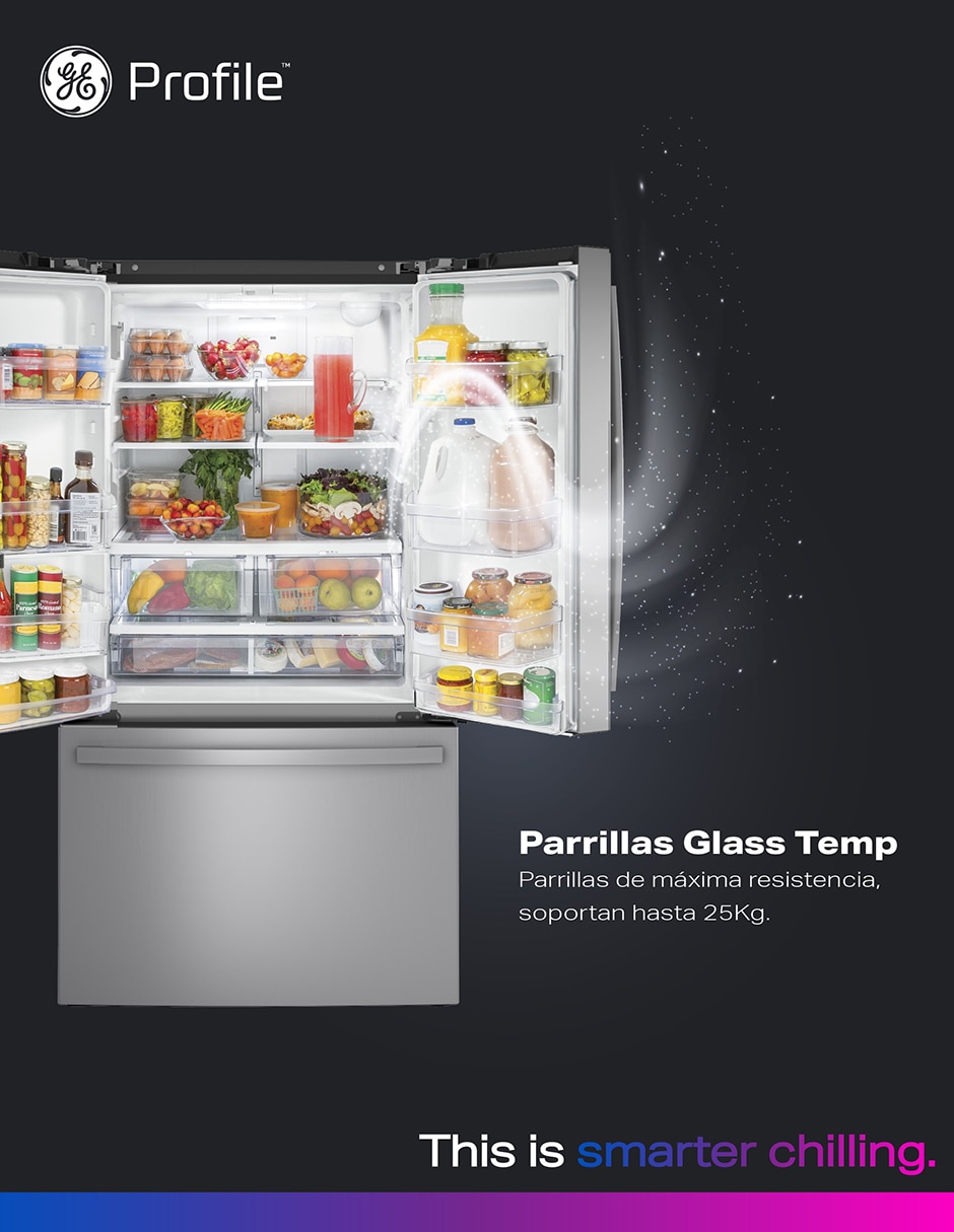 Refrigerador french door GE Profile 22 pies cúbicos tecnología no frost PWN22JYWCFS