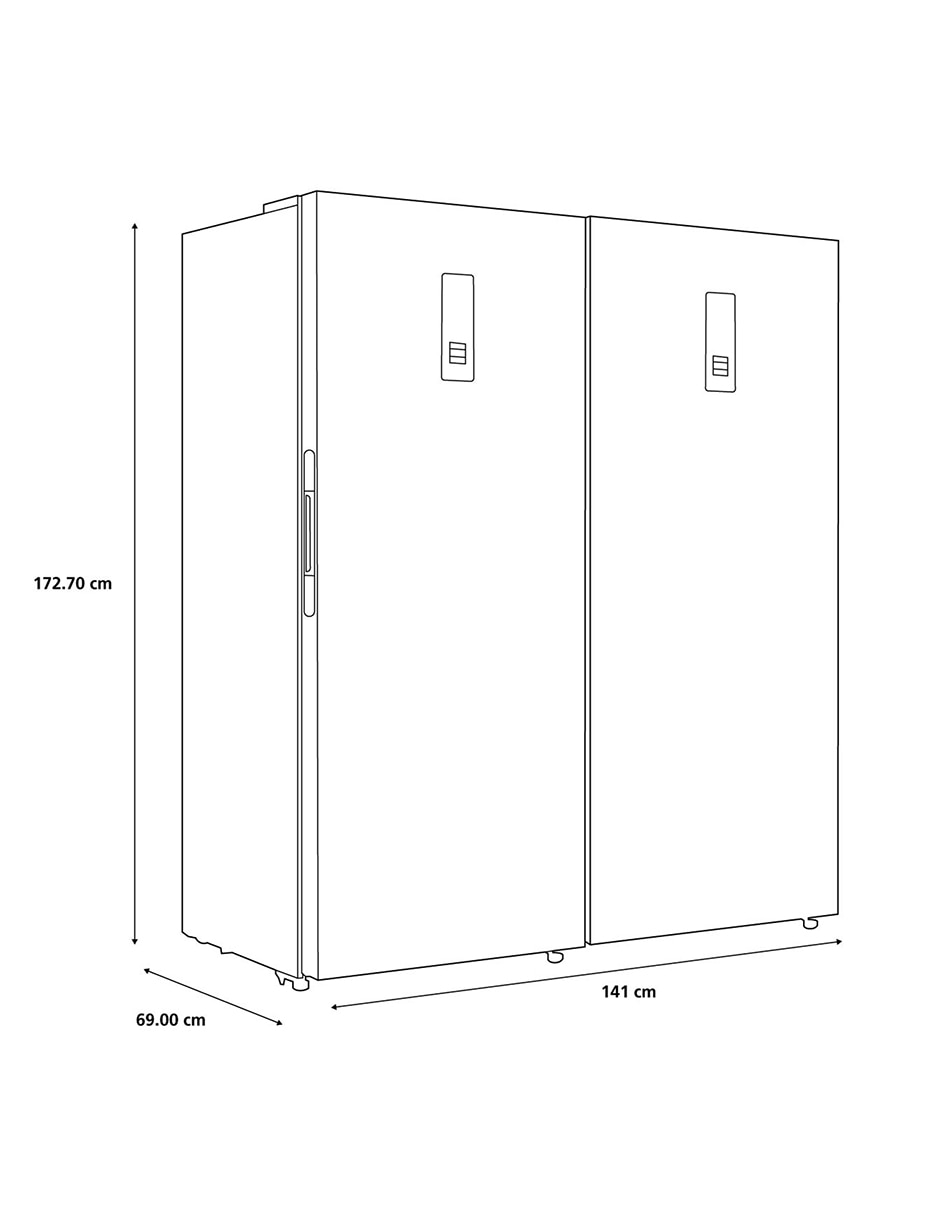 Refrigerador dúplex 16 pies cúbicos inverter y no frost y fábrica de hielo GEMH500PDRSS0 16