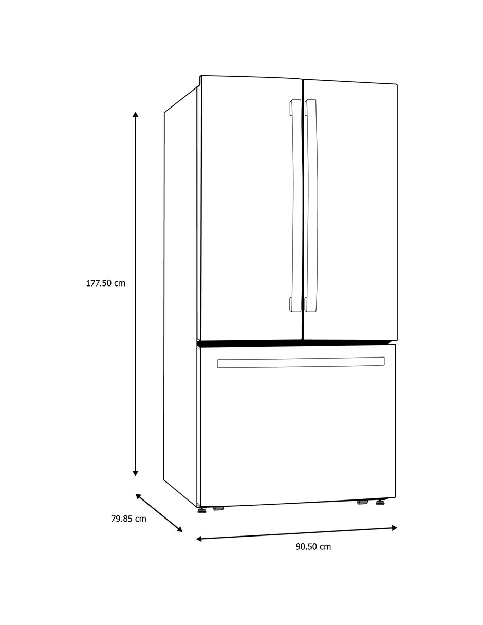 Refrigerador french door Ge Profile 22 pies cúbicos tecnología no frost PWN22JBWCKB