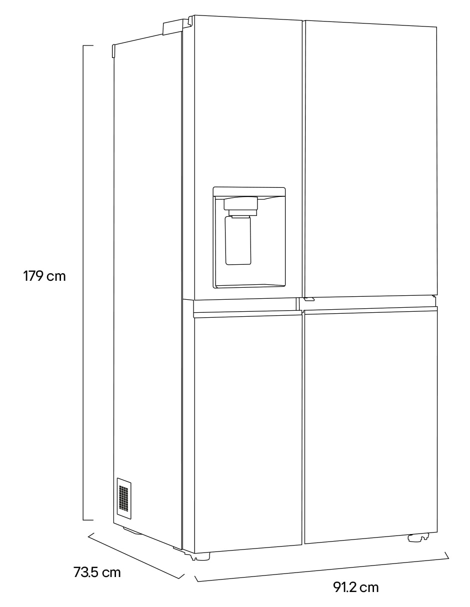 Refrigerador dúplex lg 22 pies cúbicos inverter y frost y fábrica de hielo vs23jnt