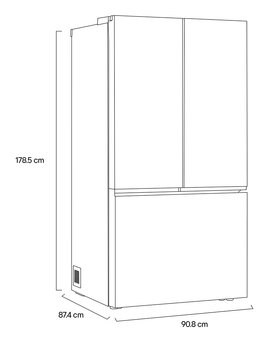 Refrigerador french door LG 32 pies cúbicos no frost fábrica de hielos automática GM90FIP