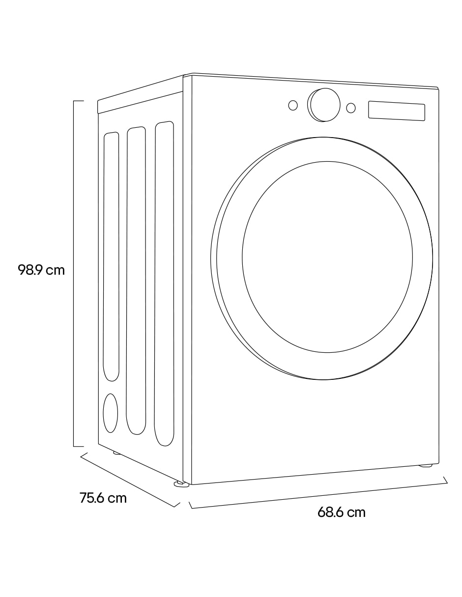 Secadora de gas natural LG de 22 kg con 23 ciclos DF22VFXS6B