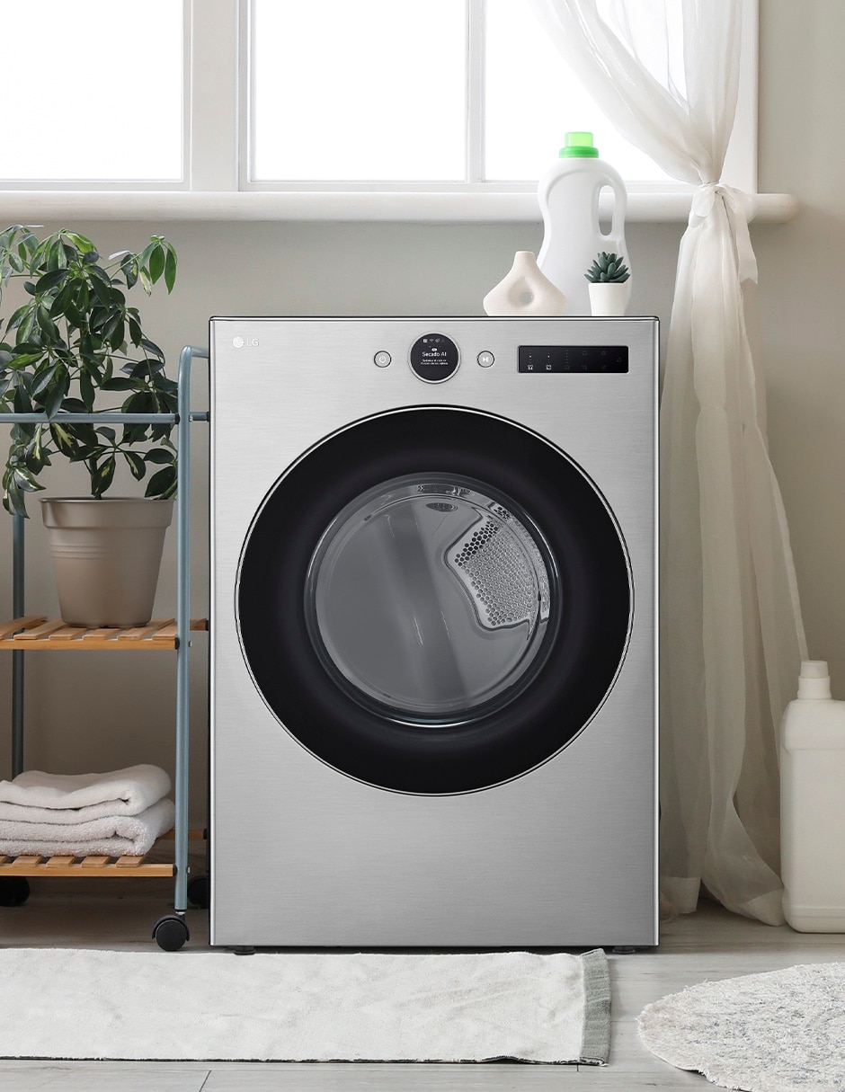 Secadora de gas natural LG de 22 kg con 23 ciclos DF22VFXS6B