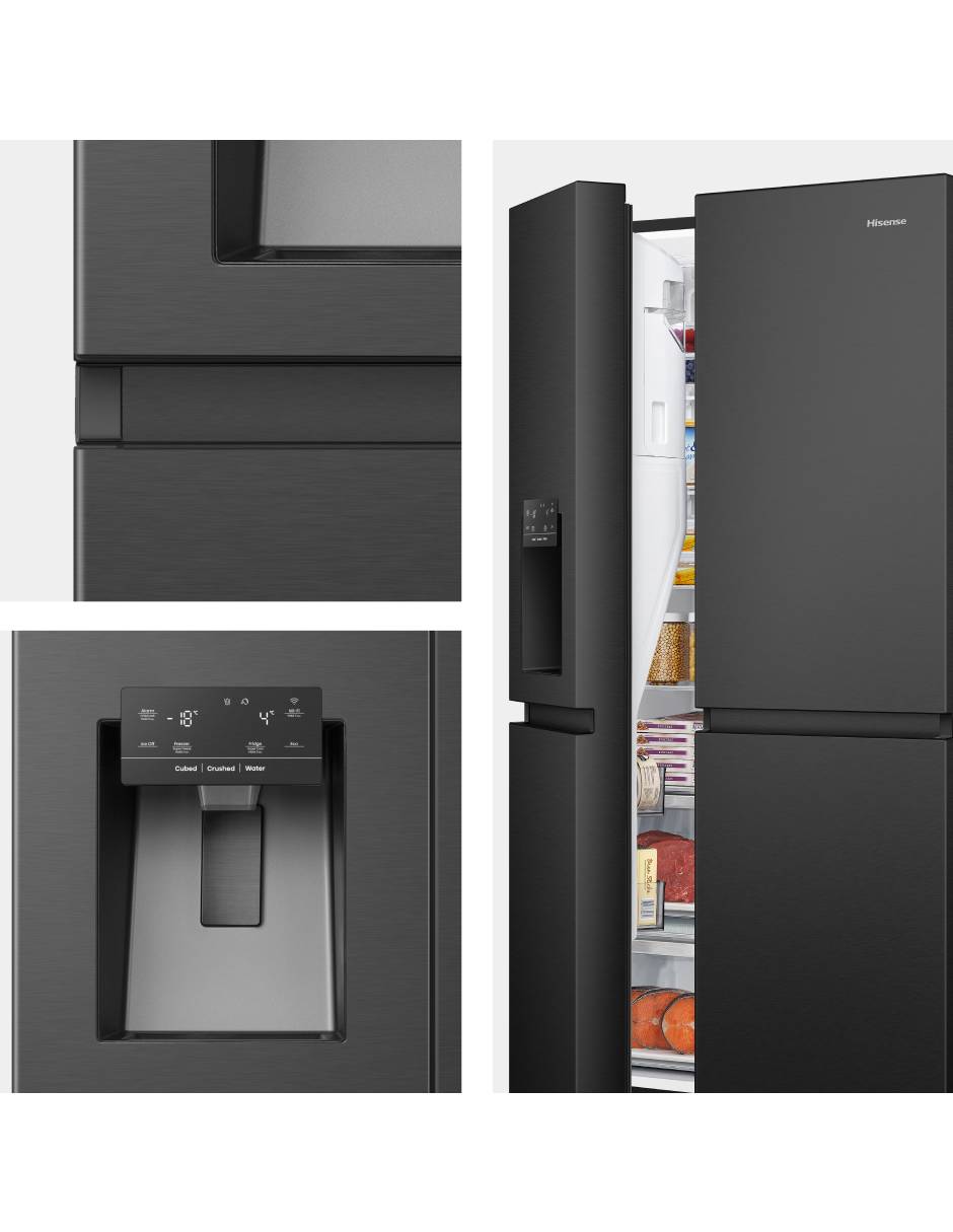 Refrigerador dúplex Hisense 22 pies cúbicos inverter y no frost y fábrica de hielo RS22N6IBX