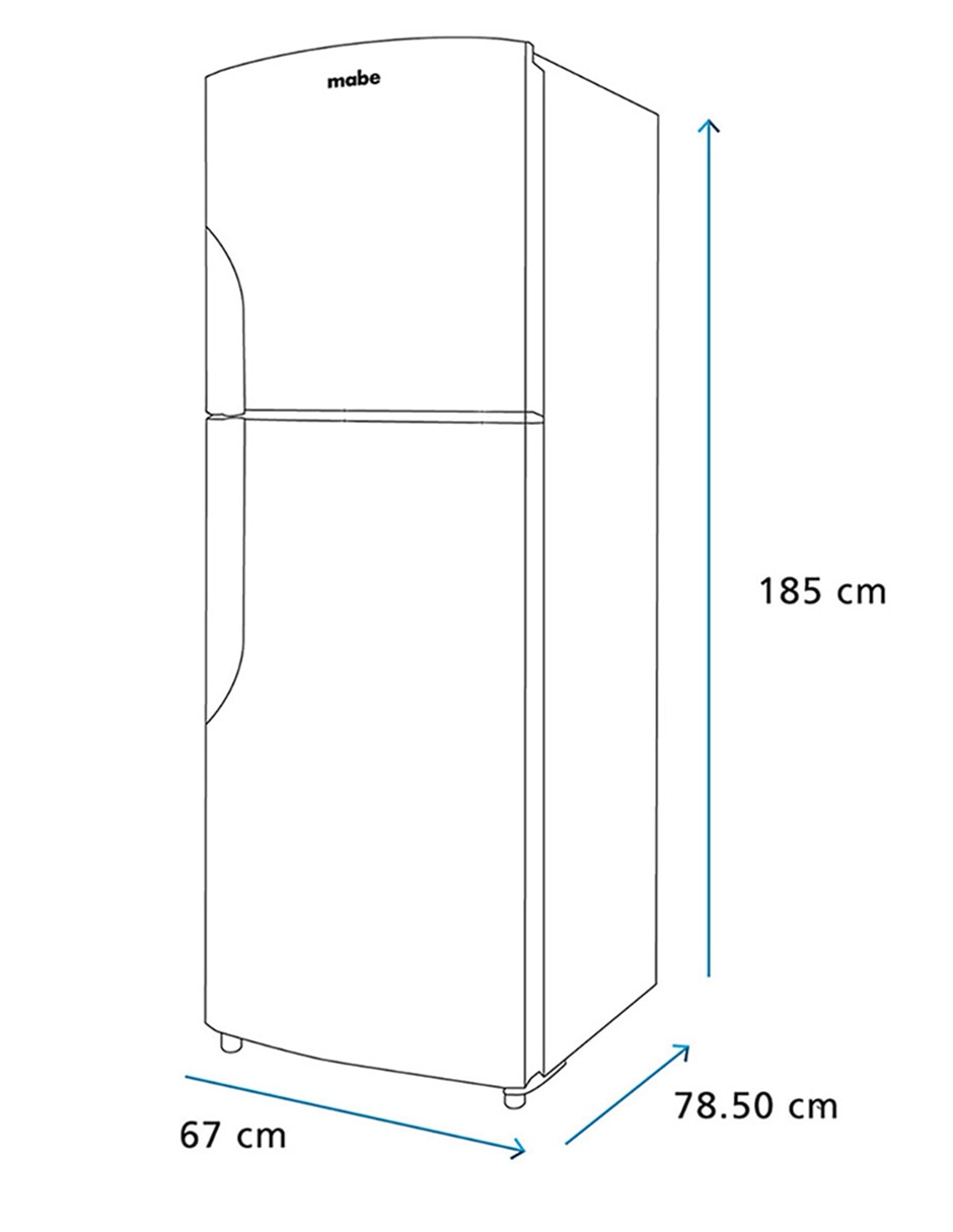 Refrigerador top mount Mabe 15 pies cúbicos no frost RMS400IVMRP0