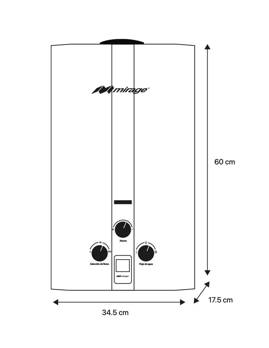 Calentador de paso MBF10BB 10 l gas lp