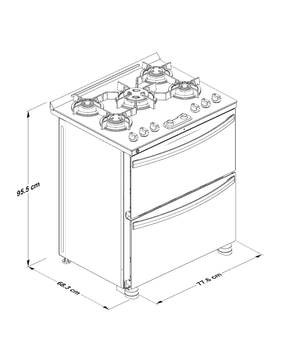 Estufa de piso a gas lp Whirlpool 77.6 cm WFD5LABNUW de 5 quemadores