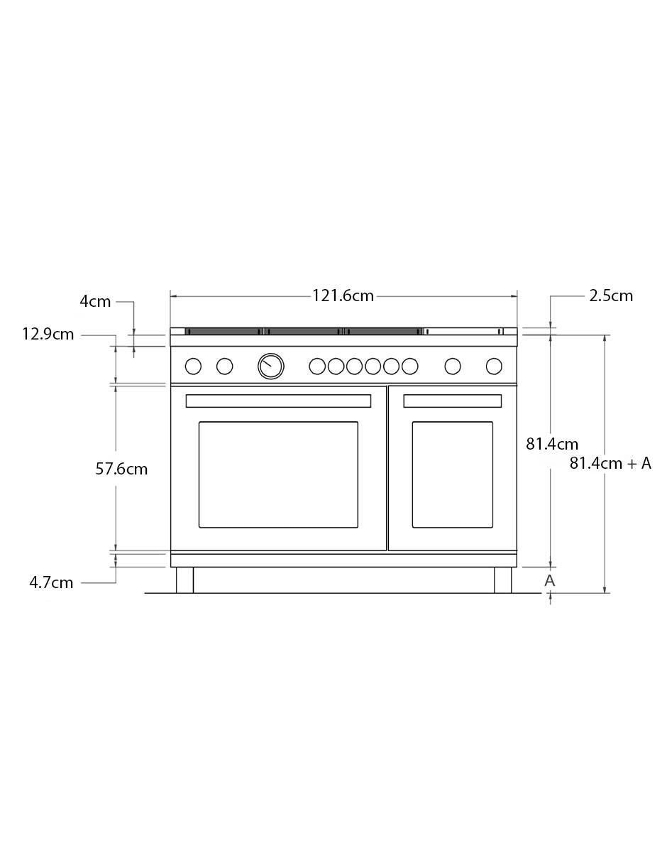 Estufa de piso a gas LP Bertazzoni 121 cm mas486ggasxvlp de 6 quemadores