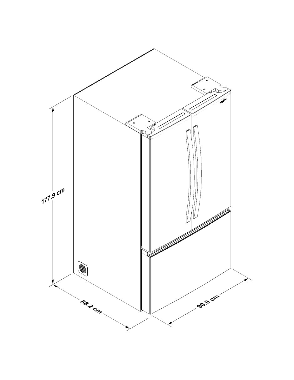 Refrigerador french door Whirlpool 31 pies cúbicos fábrica de hielo WRFF3136SB