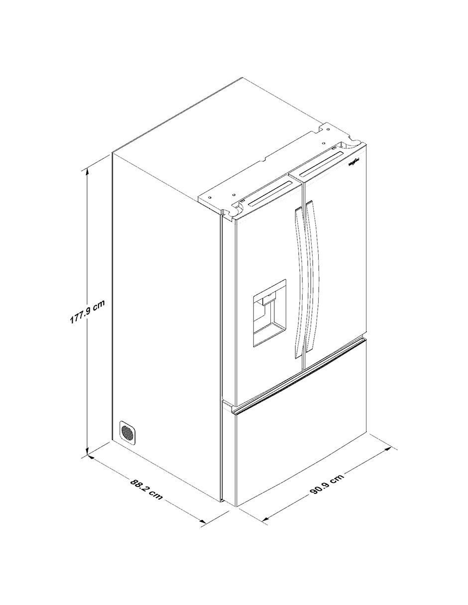 Refrigerador french door BISMARCK 30 pies cúbicos fábrica de hielo WRFF3536SV 8