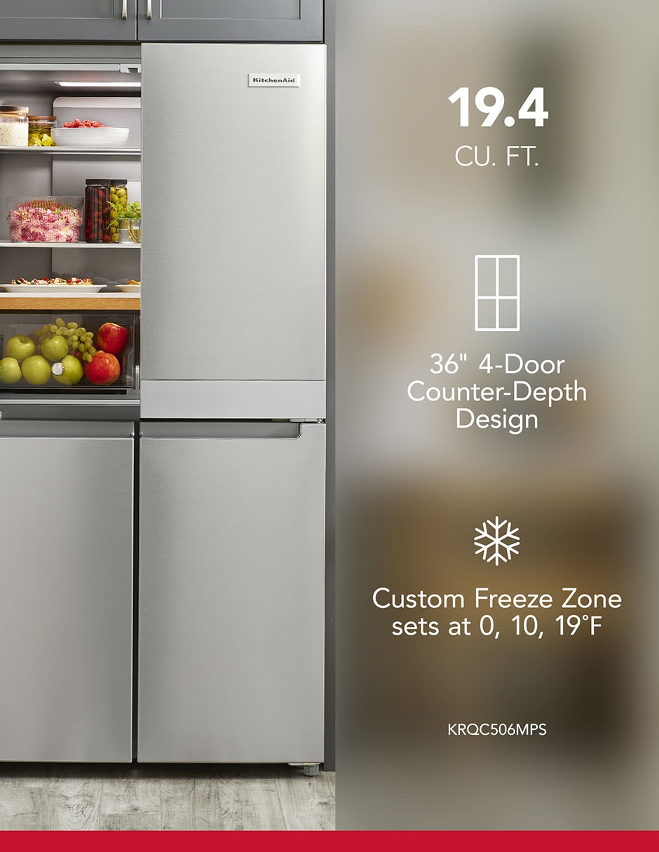 Refrigerador French Door 19 pies cúbicos fábrica de hielo KRQC506MPS 6