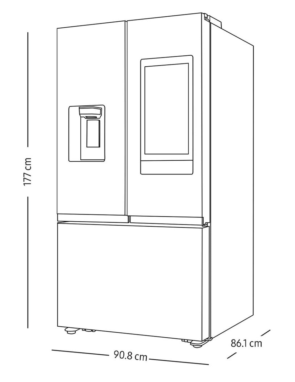Combo Refrigerador French door Samsung 31 pies cúbicos tecnología inverter y fábrica de hielos F-RF32CG59MS32 + Microondas 11