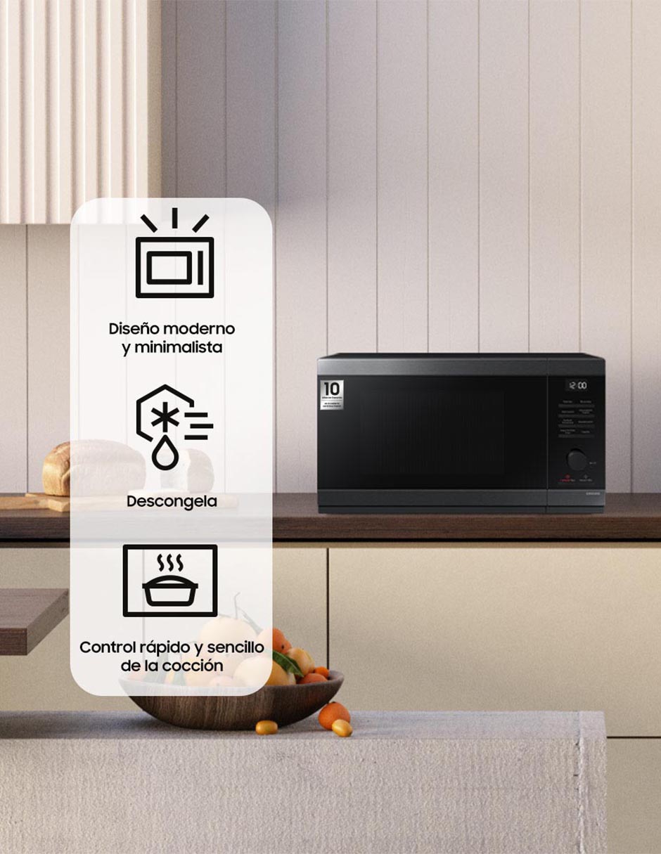 Combo Refrigerador French door Samsung 31 pies cúbicos tecnología inverter y fábrica de hielos F-RF32CG59MS32 + Microondas 4