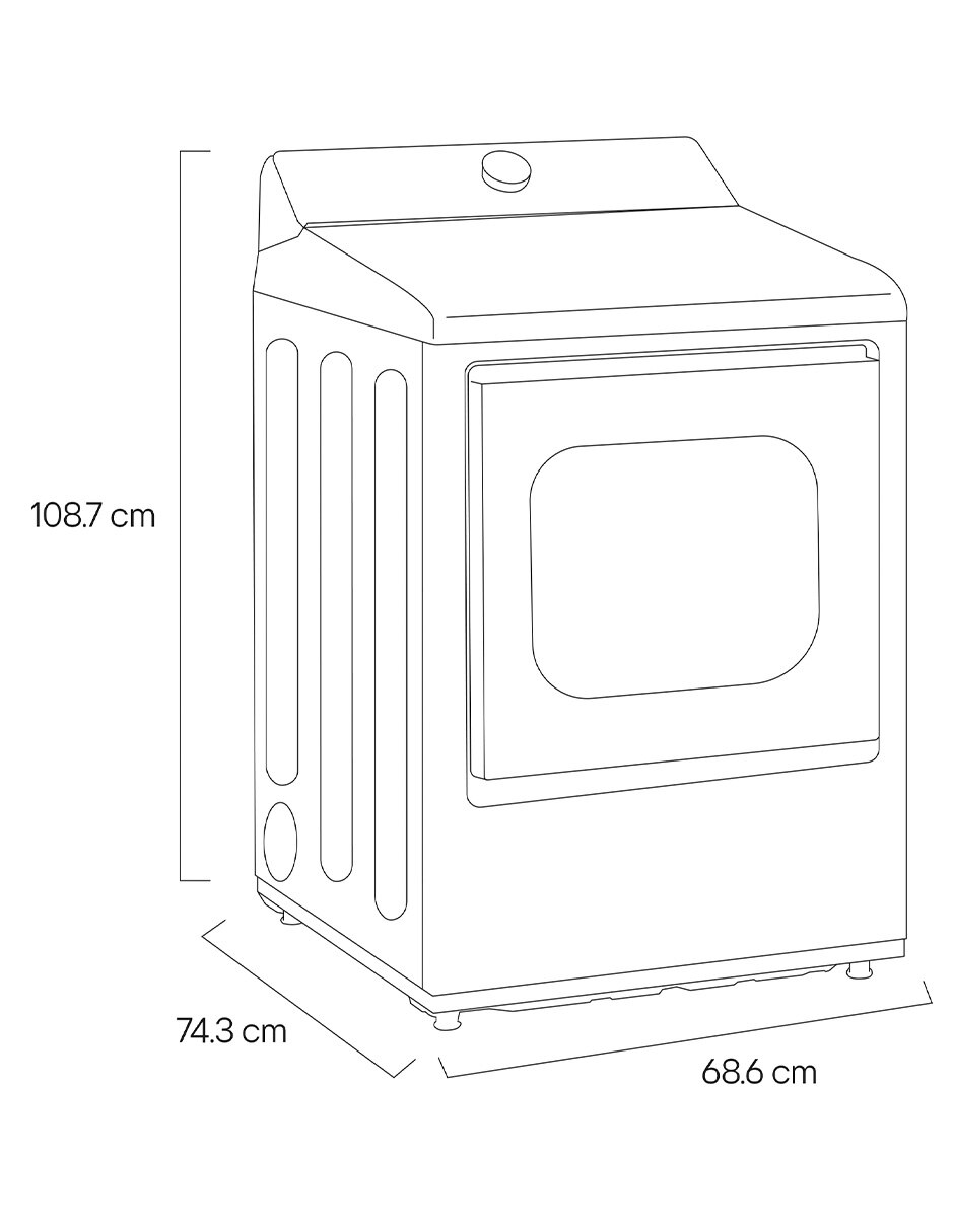 Secadora de gas natural LG de 22 kg con 24 ciclos DT22EGTX