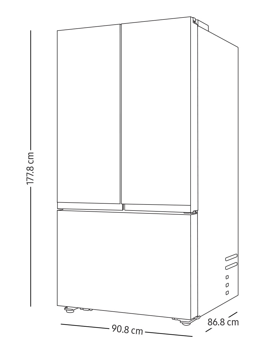 refrigerador french door samsung 32 pies cúbicos inverter y no frost y automática f-rf32cbun50u8