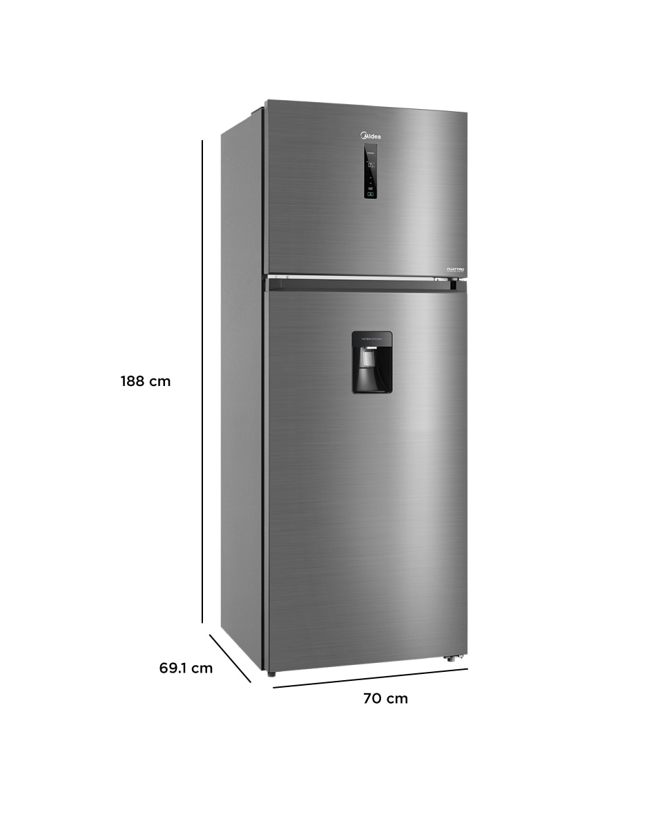 Refrigerador top mount Midea 17 pies cúbicos inverter y no frost con fábrica de hielo MDRT645MTM46WD