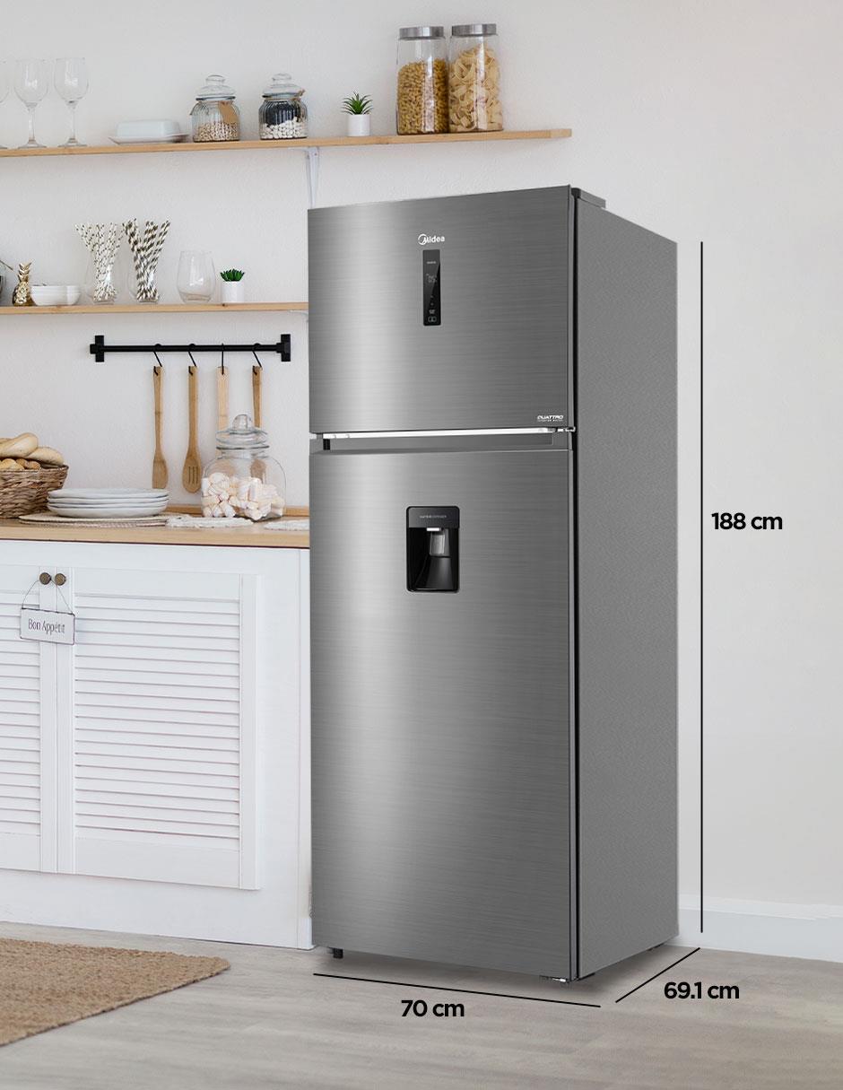 Refrigerador top mount Midea 17 pies cúbicos inverter y no frost con fábrica de hielo MDRT645MTM46WD