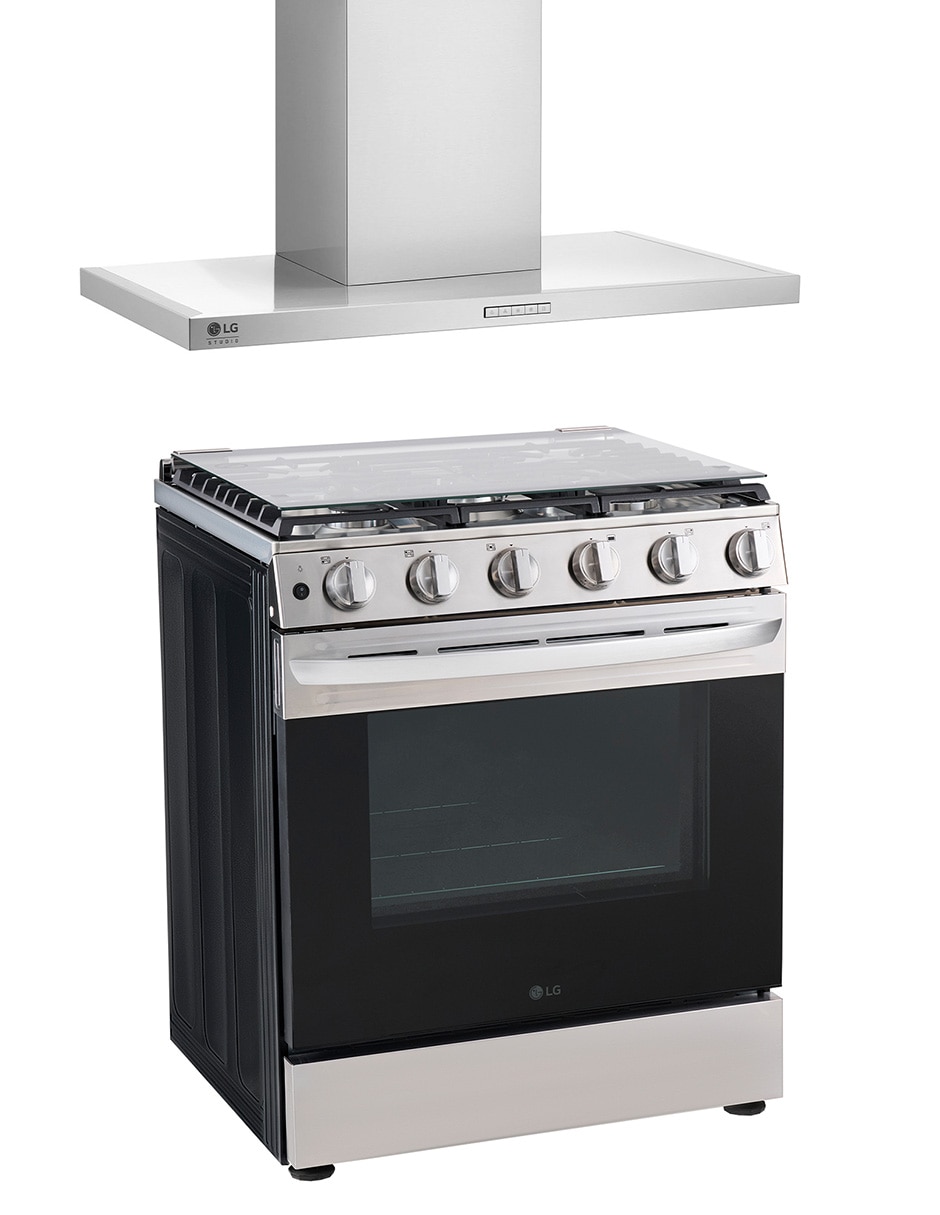 Combo estufa empotrable a gas natural/lp 75.8 cm LRGL5840S.HCE23605S2 de 5 quemadores + campana 2