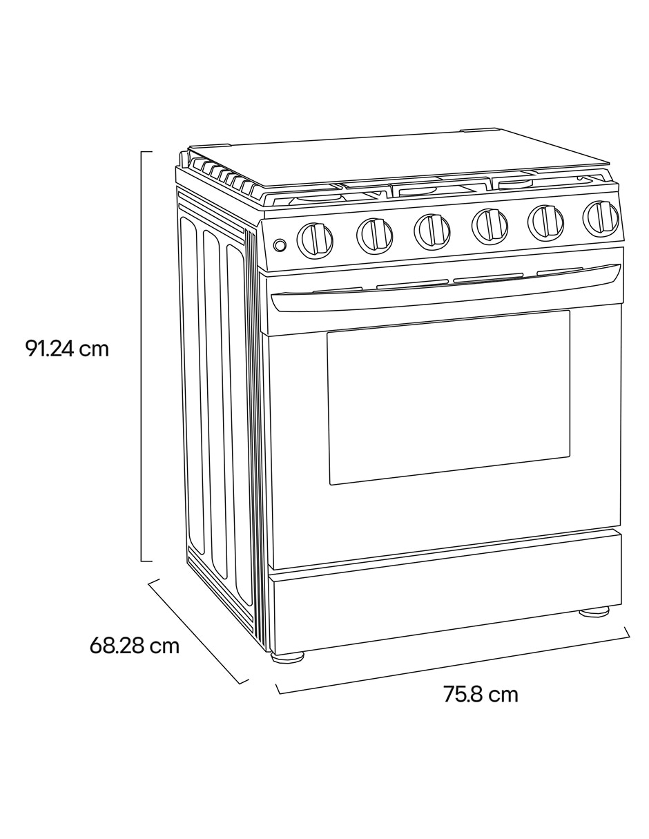 Estufa empotrable a gas lp 75.8 cm RL5840S de 5 quemadores 10