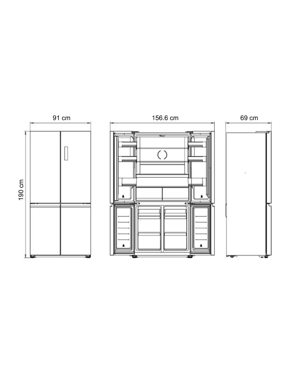 Combo refrigerador french door + frigobar 19 pies cúbicos inverter y no frost RMF77960GBKMX 6