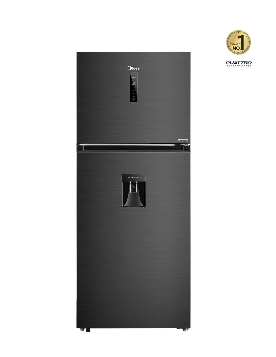 Refrigerador top mount Midea Jazz Black 15 pies cúbicos inverter y fábrica de hielo MDRT580MTM28WD