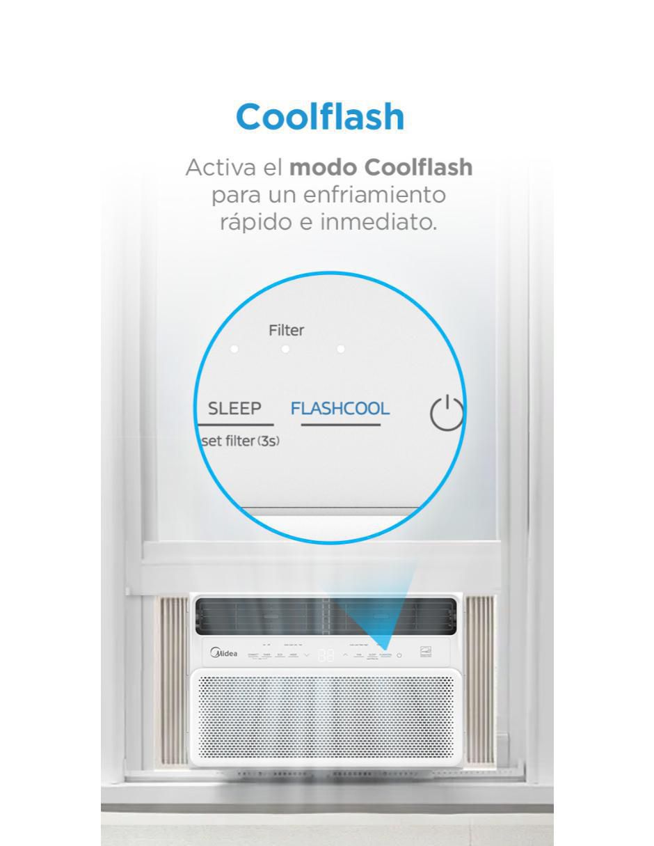 Aire acondicionado de ventana Midea Frío 8000 BTU MAW08C1OUV 115 V