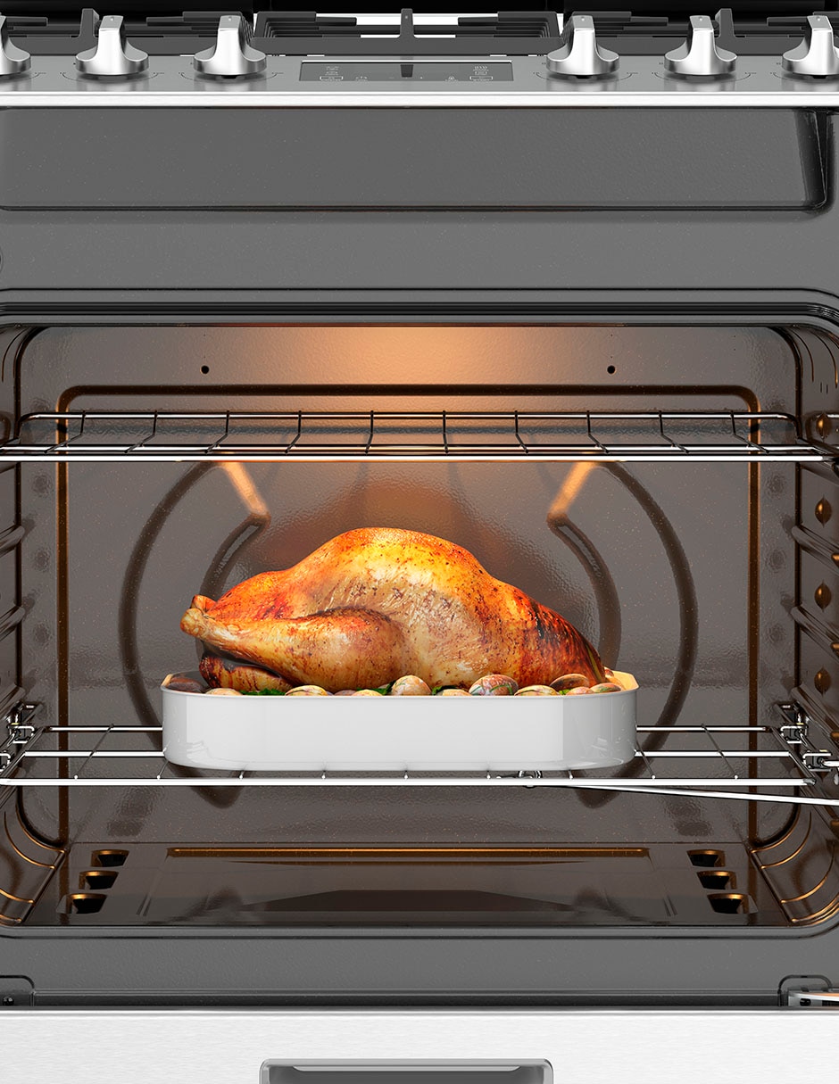 Combo estufa de piso a gas lp Whirlpool 76 cm CWFR7400S-HH de 6 quemadores + campana