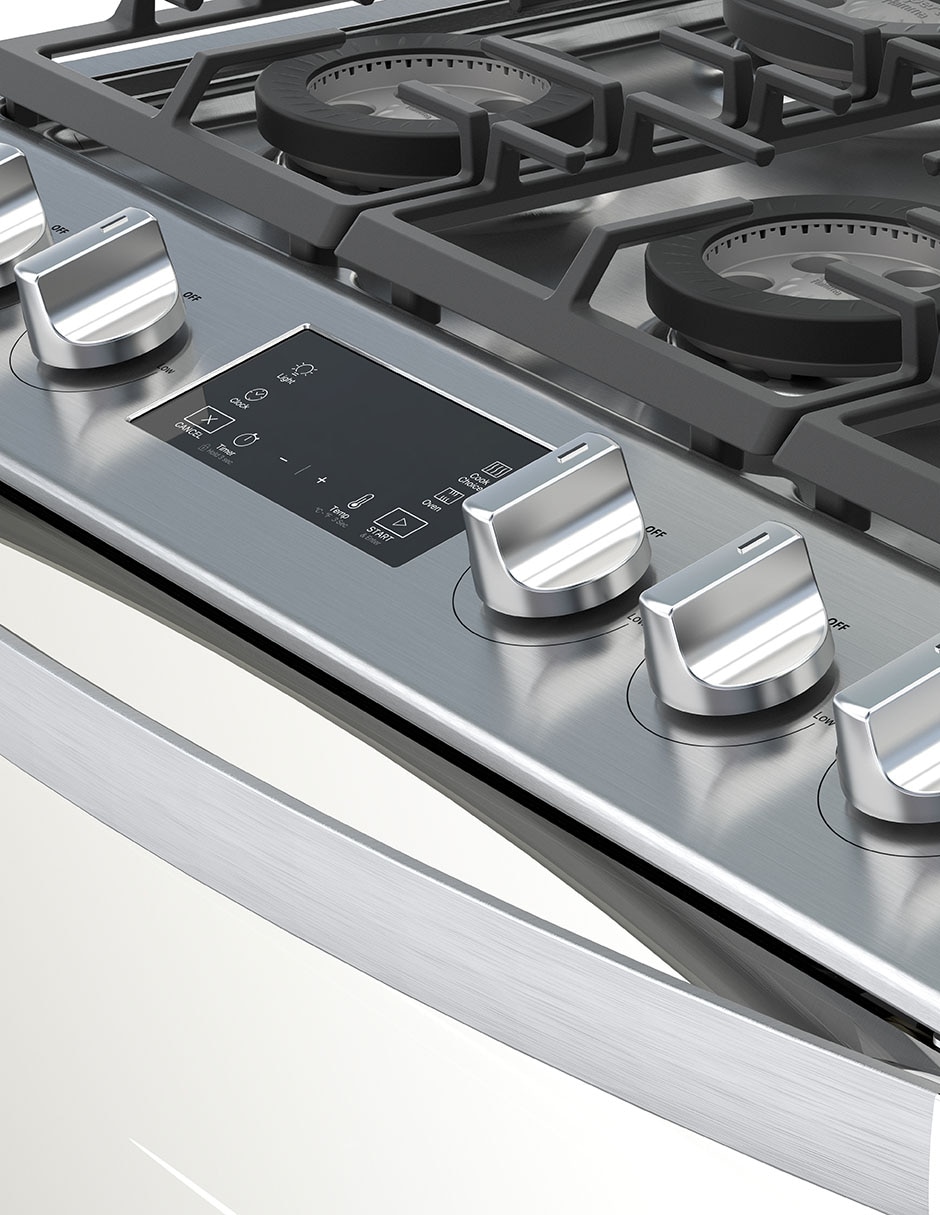 Combo estufa de piso a gas lp Whirlpool 76 cm CWFR7400S-HH de 6 quemadores + campana